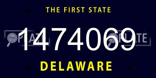 1474069 Delaware License Plate