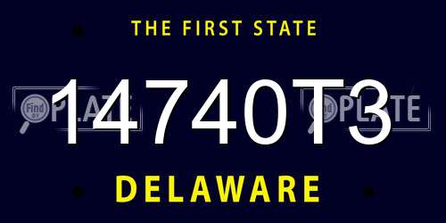 14740T3 Delaware License Plate