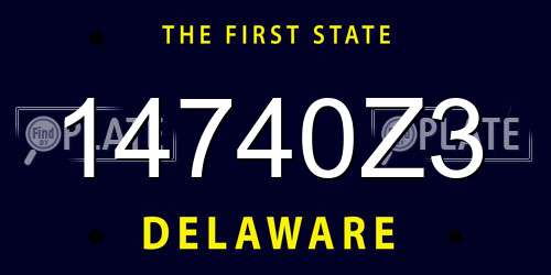 14740Z3 Delaware License Plate