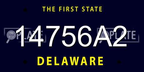 14756A2 Delaware License Plate