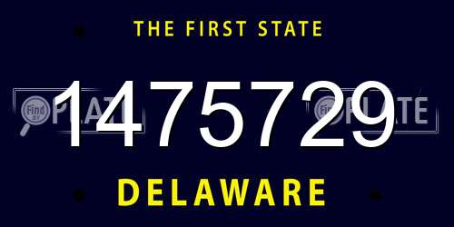 1475729 Delaware License Plate