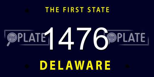 1476 Delaware License Plate