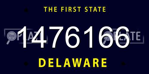 1476166 Delaware License Plate