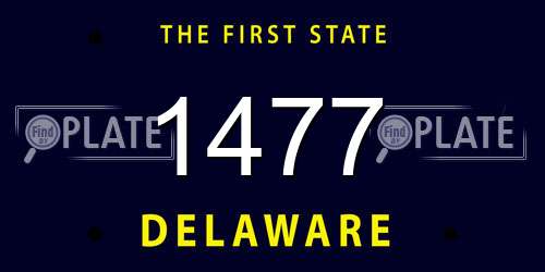 1477 Delaware License Plate
