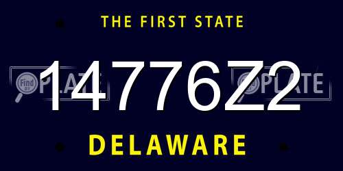 14776Z2 Delaware License Plate
