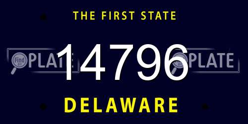 14796 Delaware License Plate