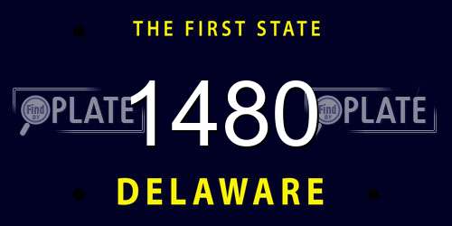 1480 Delaware License Plate