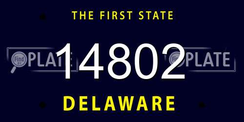 14802 Delaware License Plate