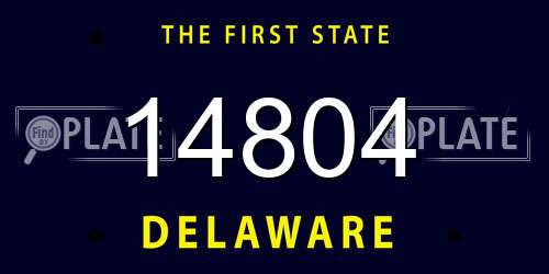 14804 Delaware License Plate