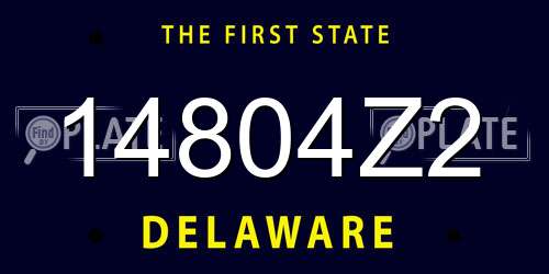 14804Z2 Delaware License Plate