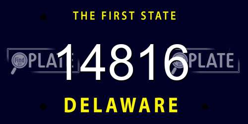 14816 Delaware License Plate