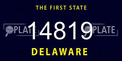 14819 Delaware License Plate