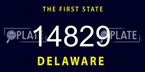 14829 Delaware License Plate