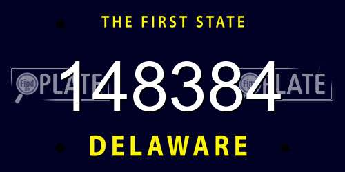 148384 Delaware License Plate