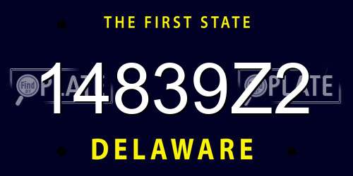 14839Z2 Delaware License Plate