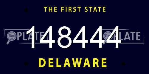 148444 Delaware License Plate