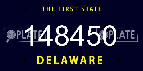148450 Delaware License Plate