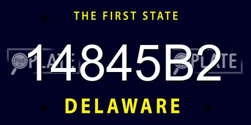 14845B2 Delaware License Plate