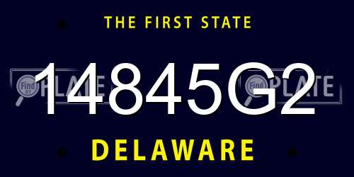 14845G2 Delaware License Plate