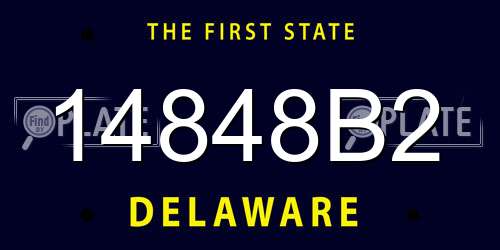 14848B2 Delaware License Plate