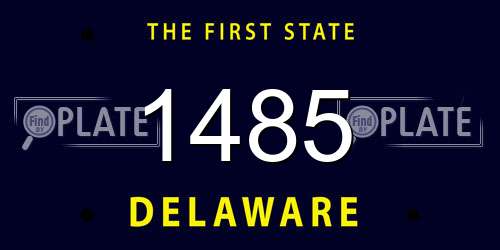 1485 Delaware License Plate