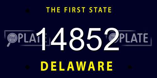 14852 Delaware License Plate