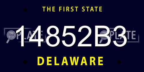 14852B3 Delaware License Plate