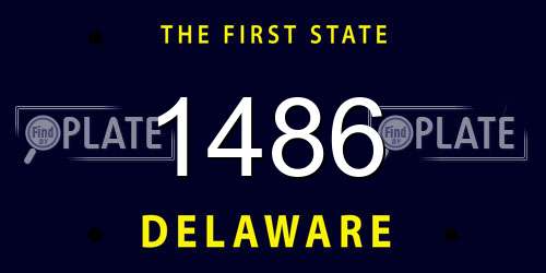 1486 Delaware License Plate