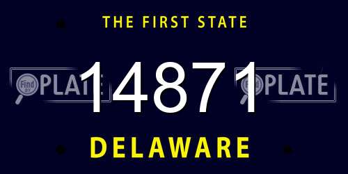 14871 Delaware License Plate