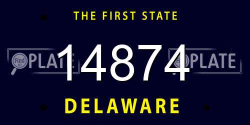 14874 Delaware License Plate