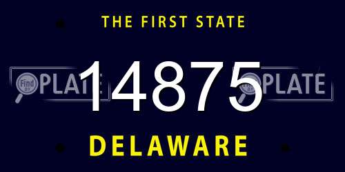 14875 Delaware License Plate