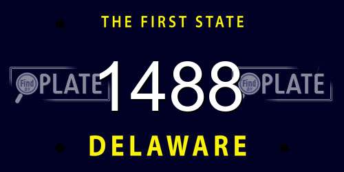 1488 Delaware License Plate