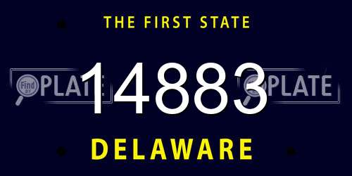14883 Delaware License Plate