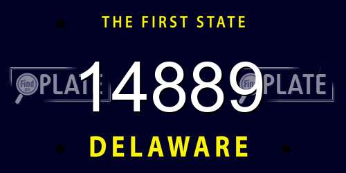 14889 Delaware License Plate