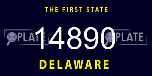 14890 Delaware License Plate