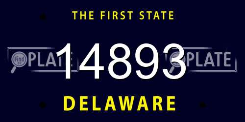 14893 Delaware License Plate