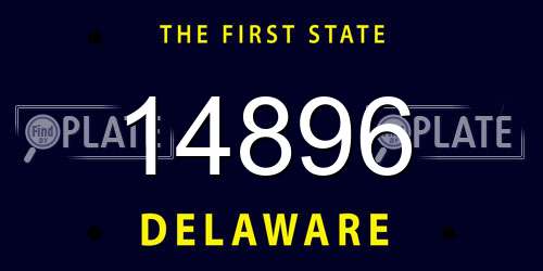 14896 Delaware License Plate