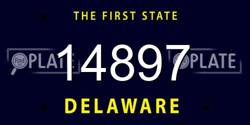 14897 Delaware License Plate