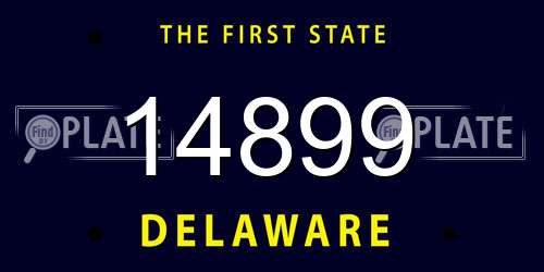 14899 Delaware License Plate