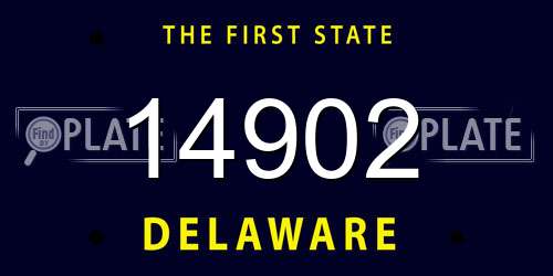 14902 Delaware License Plate