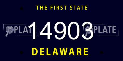 14903 Delaware License Plate