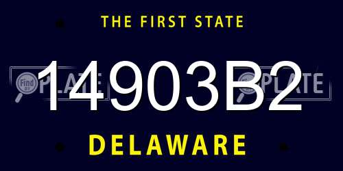 14903B2 Delaware License Plate