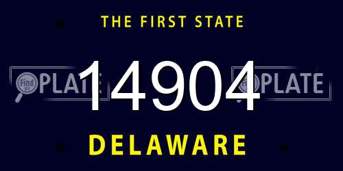 14904 Delaware License Plate