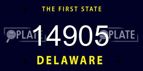 14905 Delaware License Plate