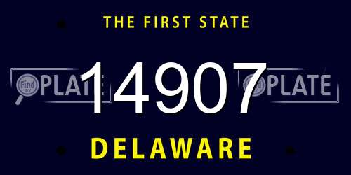 14907 Delaware License Plate