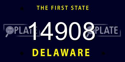 14908 Delaware License Plate