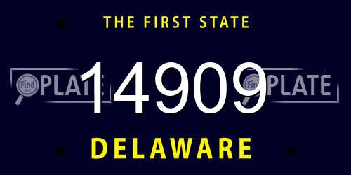 14909 Delaware License Plate