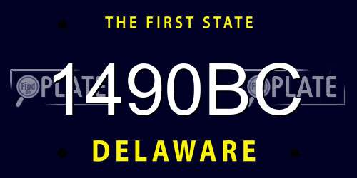 1490BC Delaware License Plate