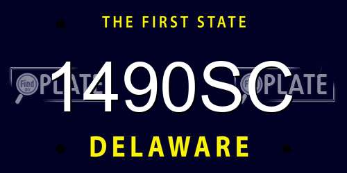 1490SC Delaware License Plate