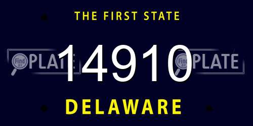 14910 Delaware License Plate